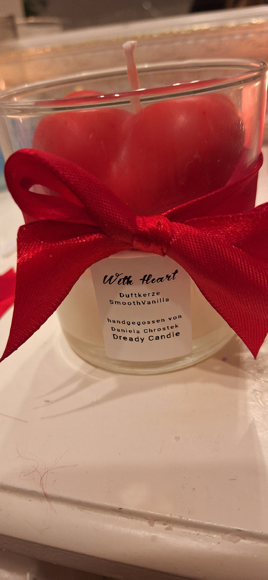 With Heart – Vanille-Duftkerze im Glas